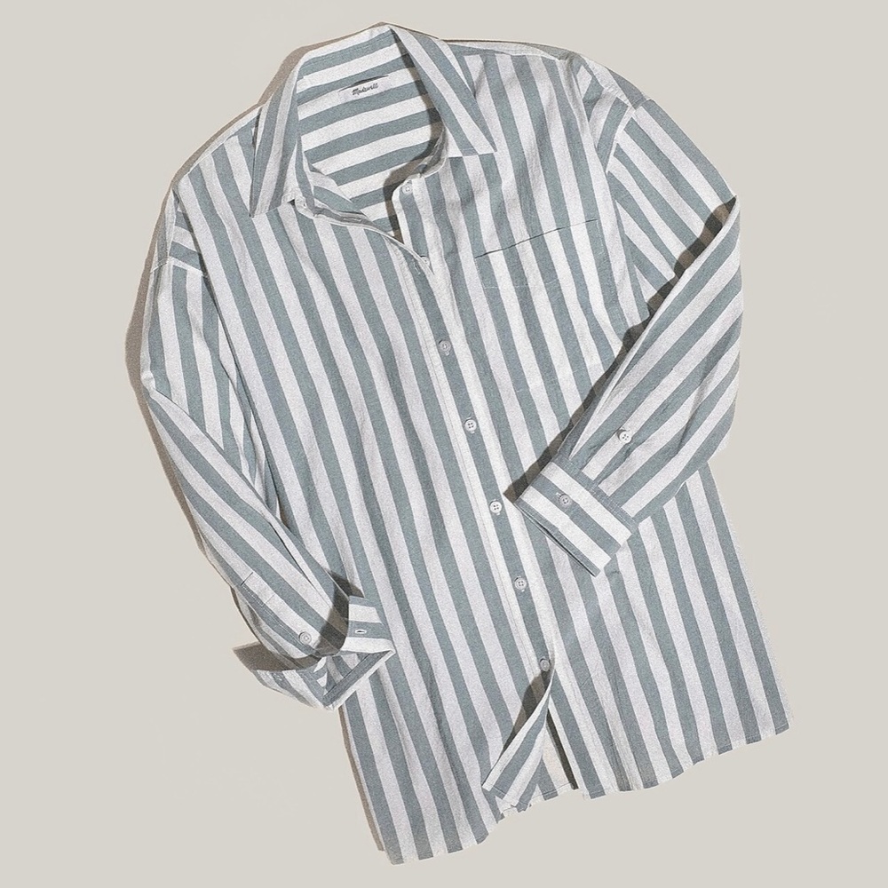 Madewell Signature Poplin Oversized Shirt NWT